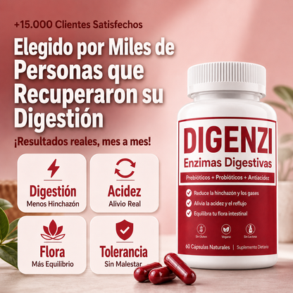 DIGENZI | Enzimas Digestivas, Probióticos y Antiacidez